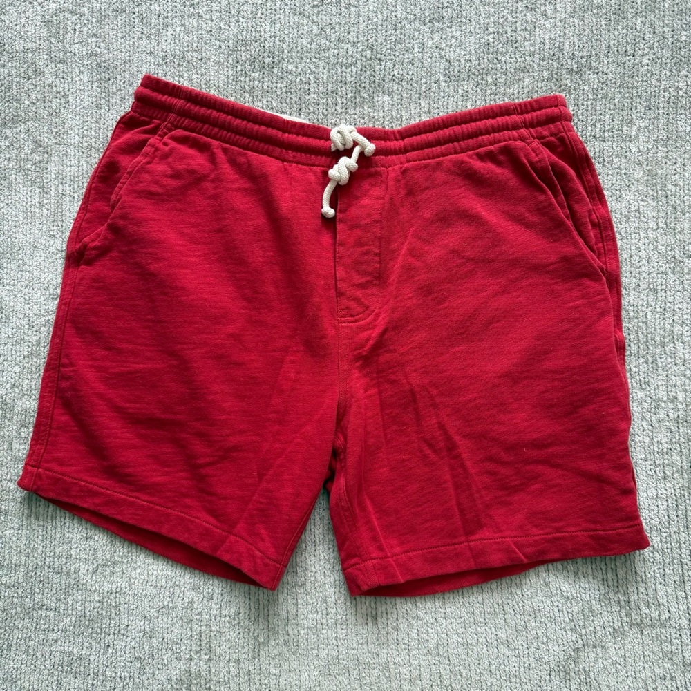 J.Crew Knit Goods Red‎ Drawstring Sweat Shorts Size M